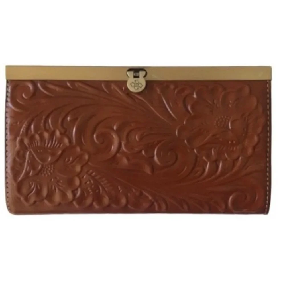 Patricia Nash Cauchy Leather Frame Wallet Tooled Florence